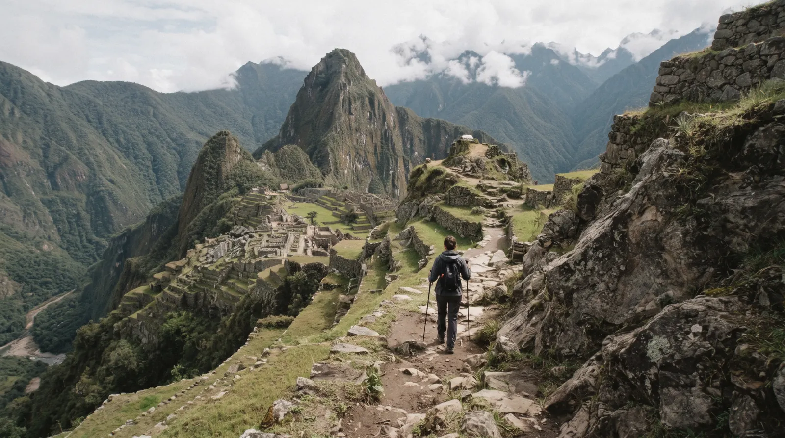 The short Huchuy Picchu trail beside Machu Picchu, Aguas Calientes, Peru