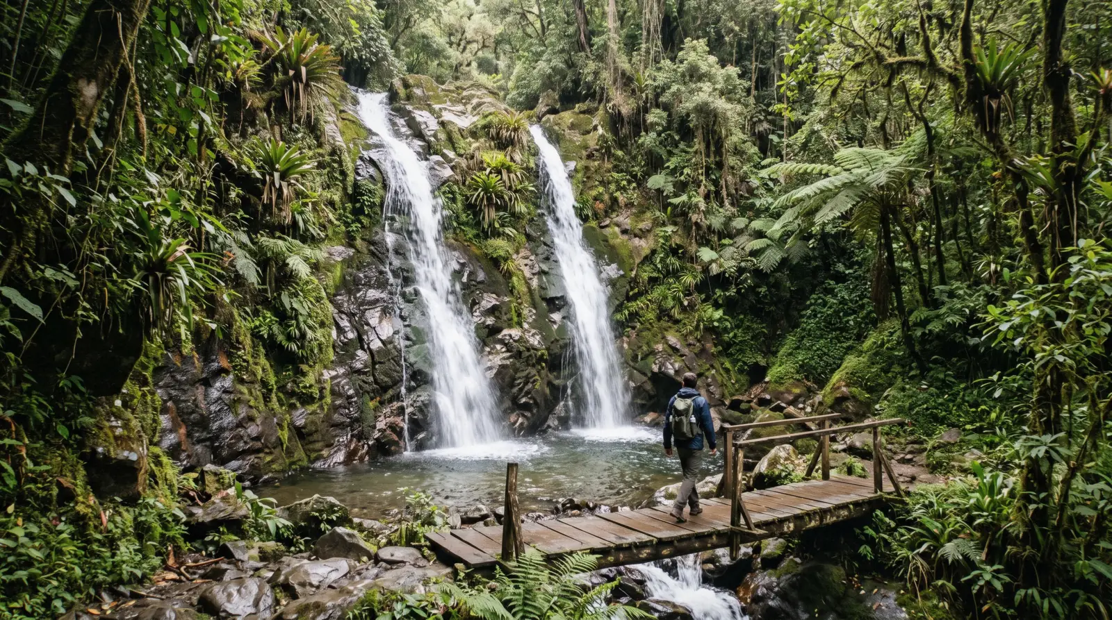 Forest trail toward the Mandor waterfall near Aguas Calientes, Peru
