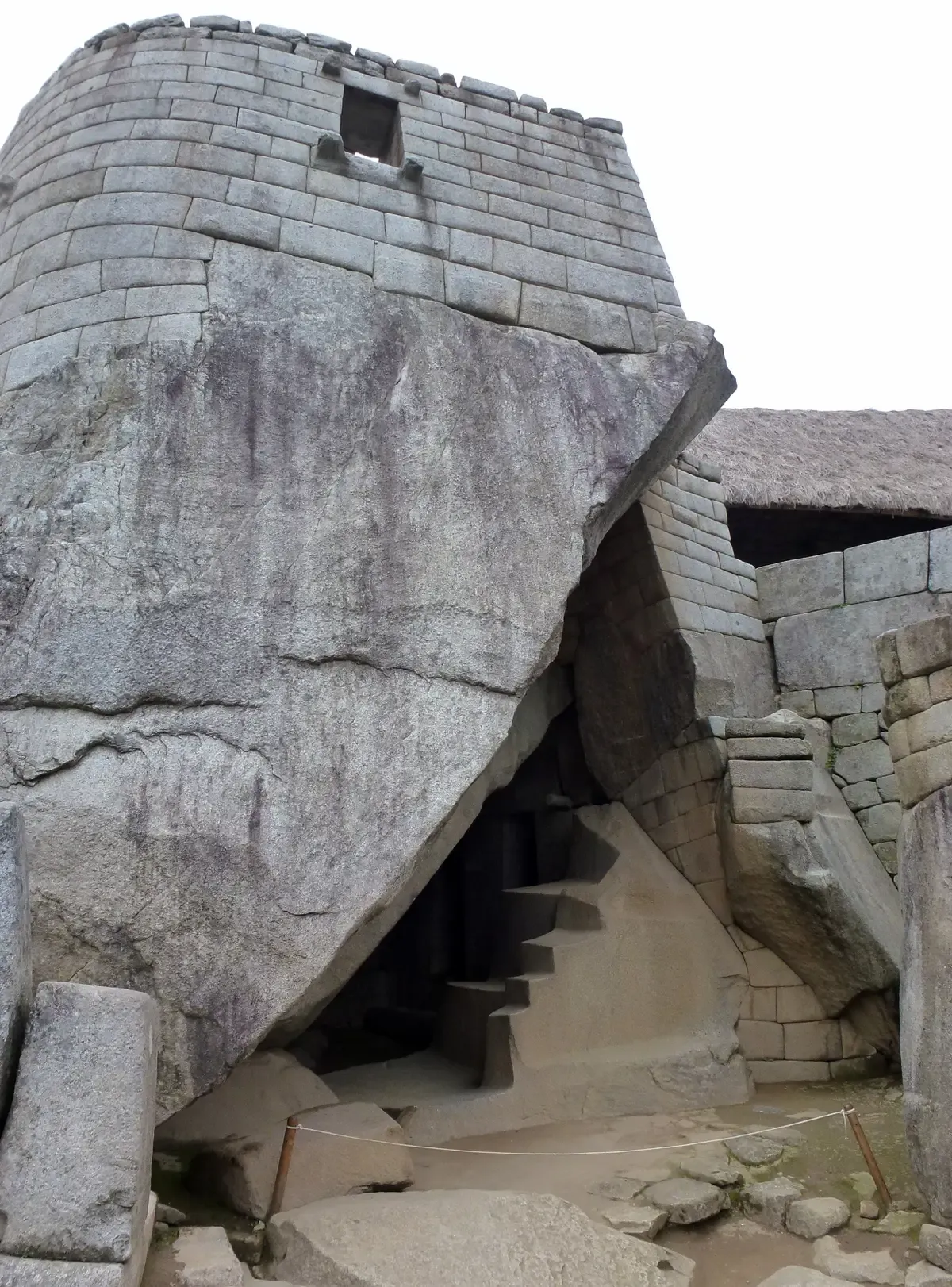 The curved Temple of the Sun and Royal Tomb on Circuit 3 at Machu Picchu, Aguas Calientes, Peru